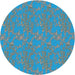 Square Machine Washable Transitional Diamond Blue Rug, wshpat3267