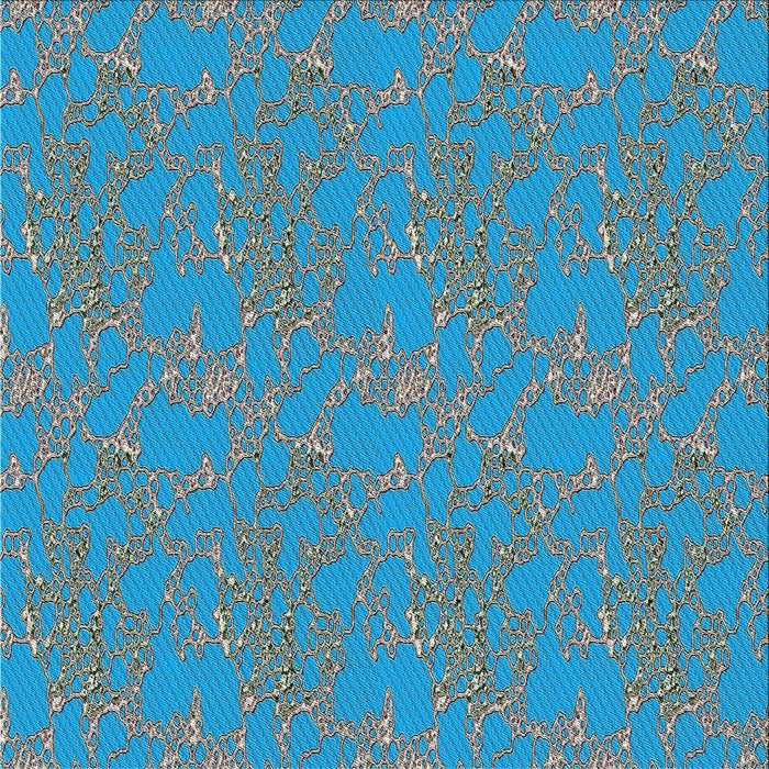 Square Patterned Blue Novelty Rug, pat3267