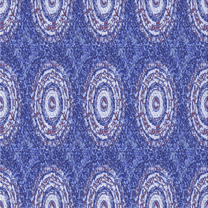 Round Patterned Denim Blue Rug, pat3268blu