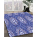 Patterned Denim Blue Rug in Family Room, pat3268blu