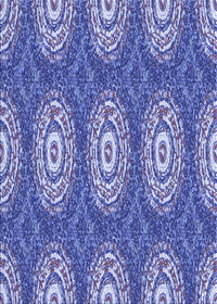 Machine Washable Transitional Denim Blue Rug, wshpat3268blu