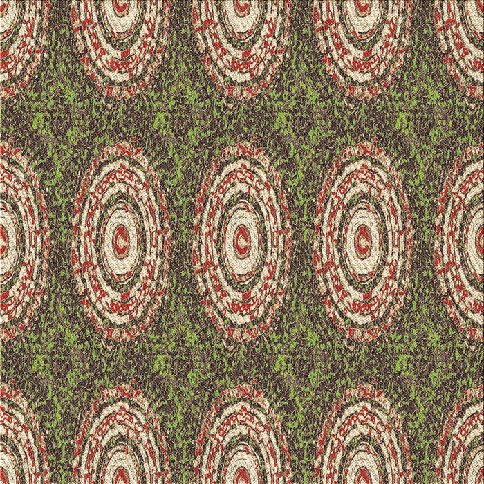 Round Patterned Red Brown Rug, pat3268brn