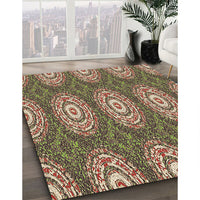 Patterned Red Brown Rug, pat3268brn