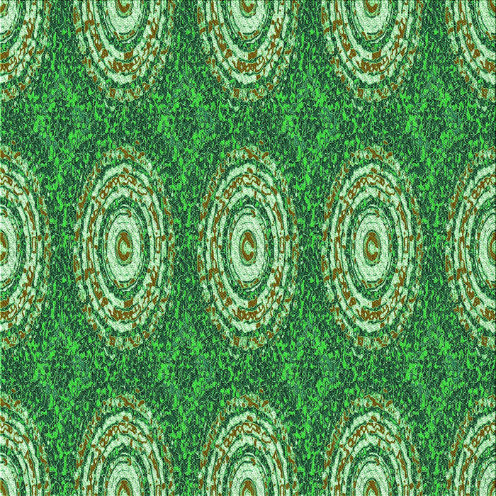 Round Machine Washable Transitional Green Rug, wshpat3268grn