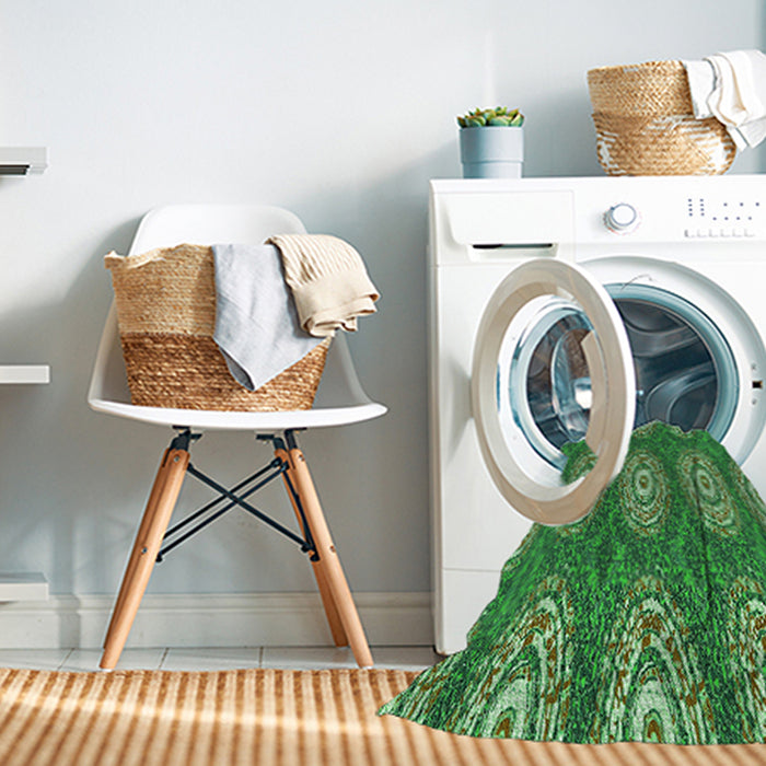 Machine Washable Transitional Green Rug in a Washing Machine, wshpat3268grn