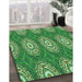 Patterned Green Rug in Family Room, pat3268grn