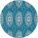 Square Patterned Blue Rug, pat3268lblu