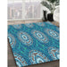 Patterned Blue Rug in Family Room, pat3268lblu