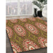 Patterned Metallic Gold Rug in Family Room, pat3268org