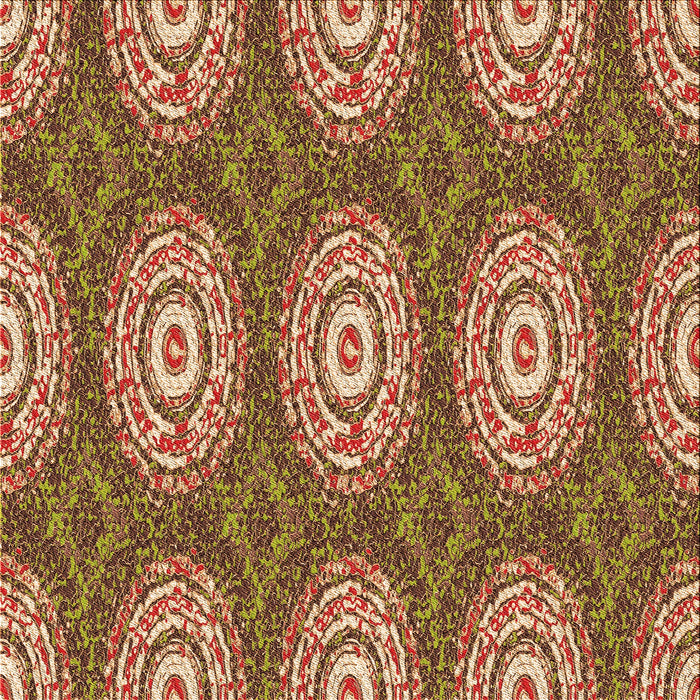 Round Patterned Metallic Gold Rug, pat3268org