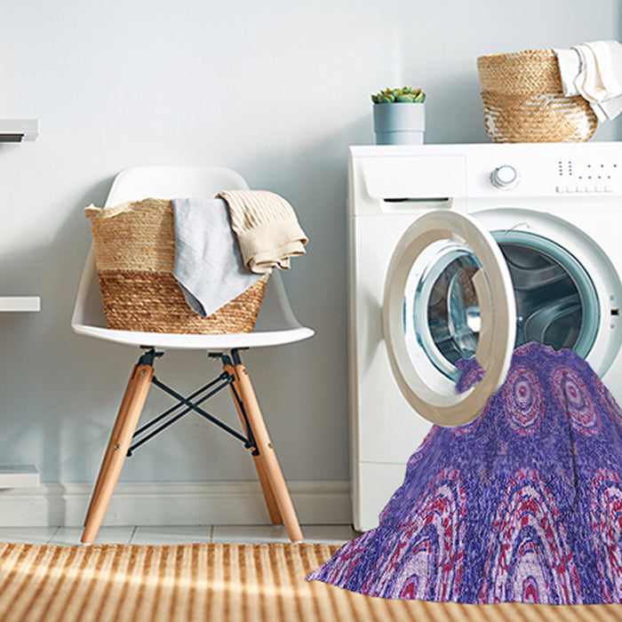 Machine Washable Transitional Amethyst Purple Rug in a Washing Machine, wshpat3268pur