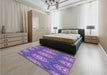 Patterned Amethyst Purple Rug in a Bedroom, pat3268pur