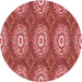 Square Patterned Red Rug, pat3268rd