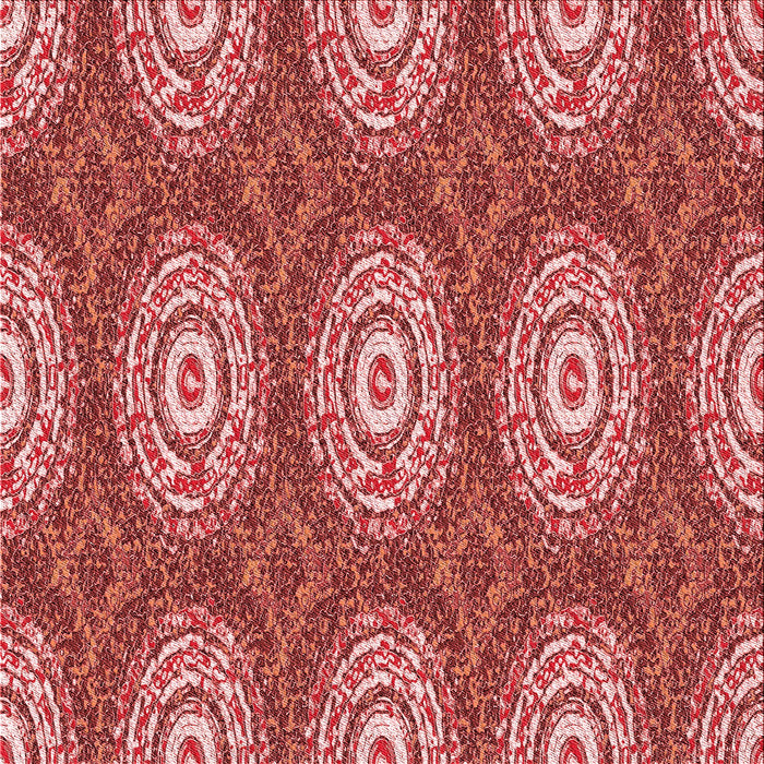 Round Patterned Red Rug, pat3268rd