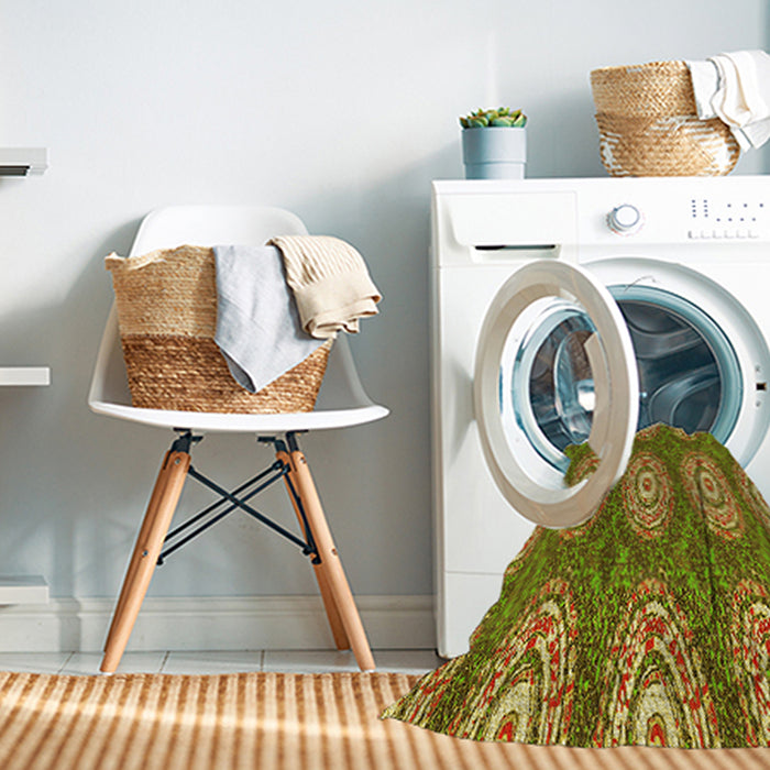 Machine Washable Transitional Dark Bronze Brown Rug in a Washing Machine, wshpat3268yw