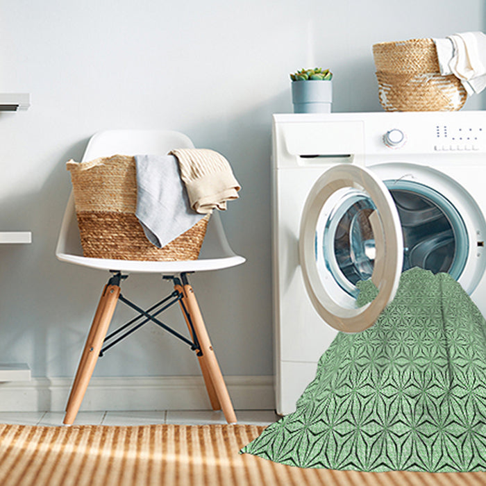 Machine Washable Transitional Mint Green Rug in a Washing Machine, wshpat3269grn