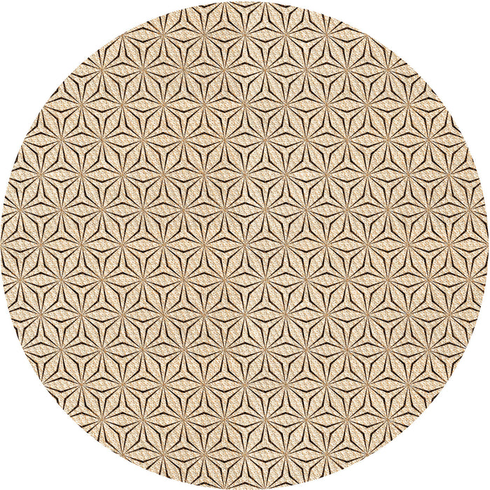 Square Patterned Copper Brown Rug, pat3269org