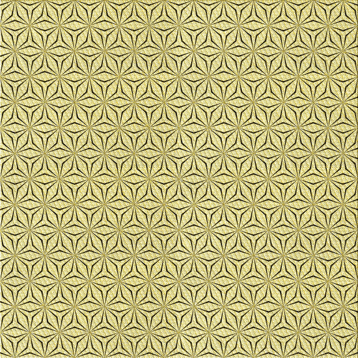 Round Machine Washable Transitional Sun Yellow Rug, wshpat3269yw