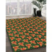 Patterned Red Brown Novelty Rug in Family Room, pat326
