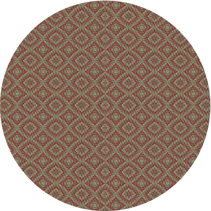 Square Patterned Dark Almond Brown Rug, pat327brn