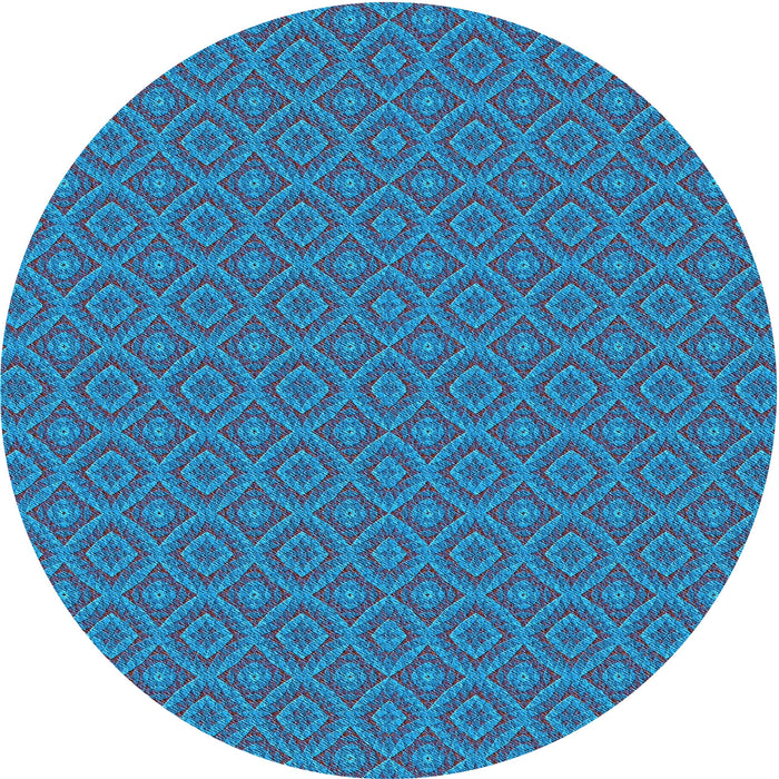 Square Patterned Azure Blue Rug, pat327lblu