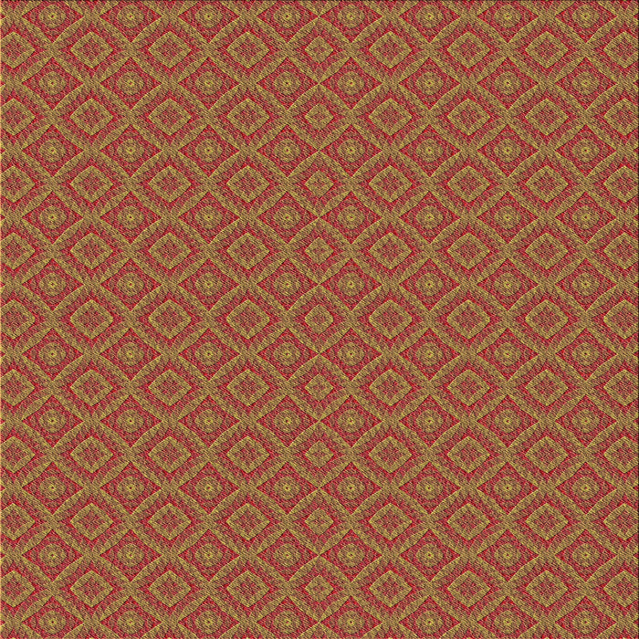 Round Patterned Red Rug, pat327org