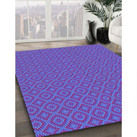 Patterned Light Slate Blue Rug, pat327pur