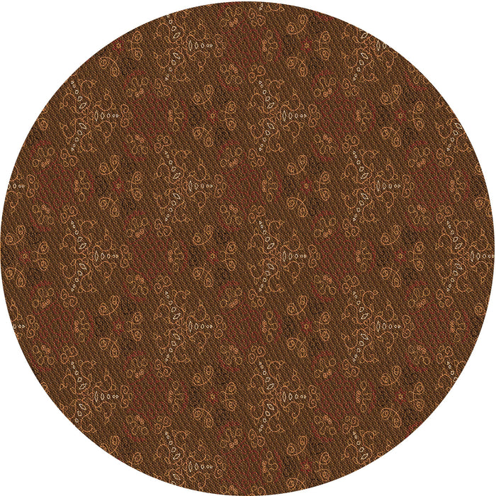 Square Patterned Mahogany Brown Rug, pat3270org