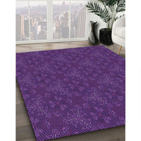 Patterned Dark Orchid Purple Rug, pat3270pur