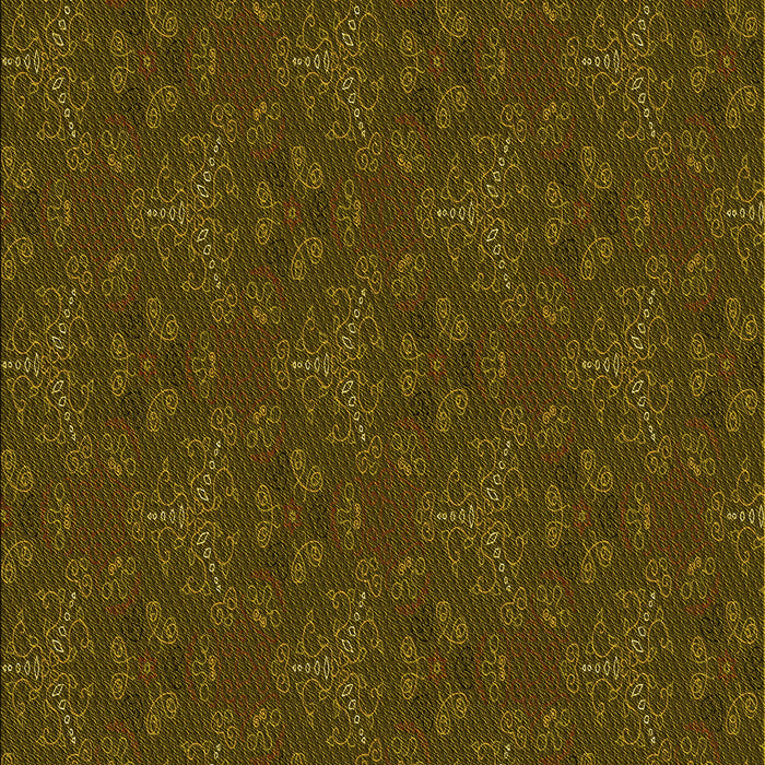 Machine Washable Transitional Dark Yellow Green Rug, wshpat3270yw