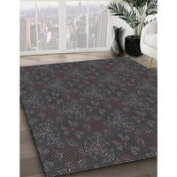 Patterned Gray Novelty Rug, pat3270