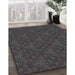 Patterned Gray Novelty Rug in Family Room, pat3270