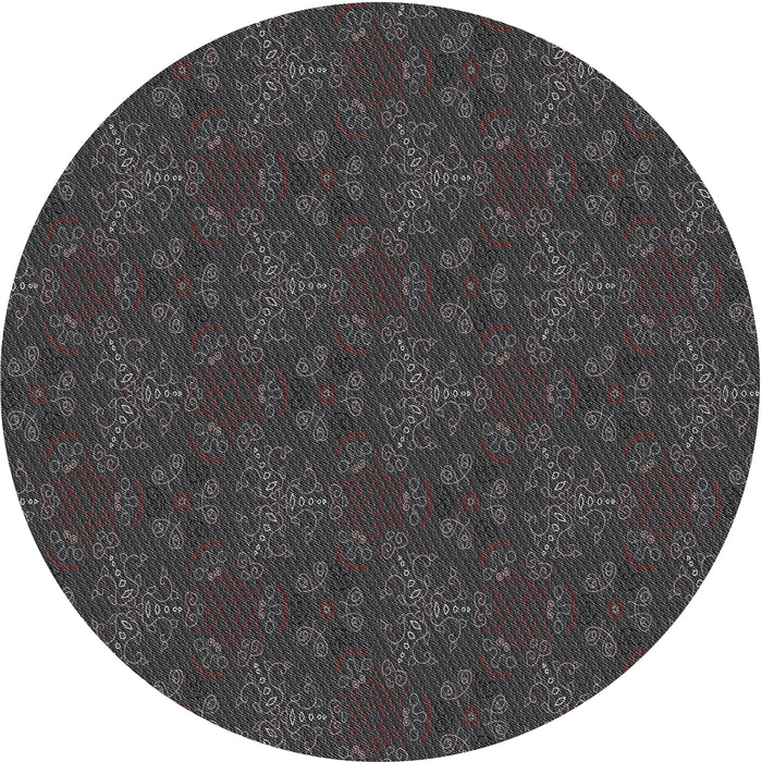 Sideview of Patterned Gray Novelty Rug, pat3270