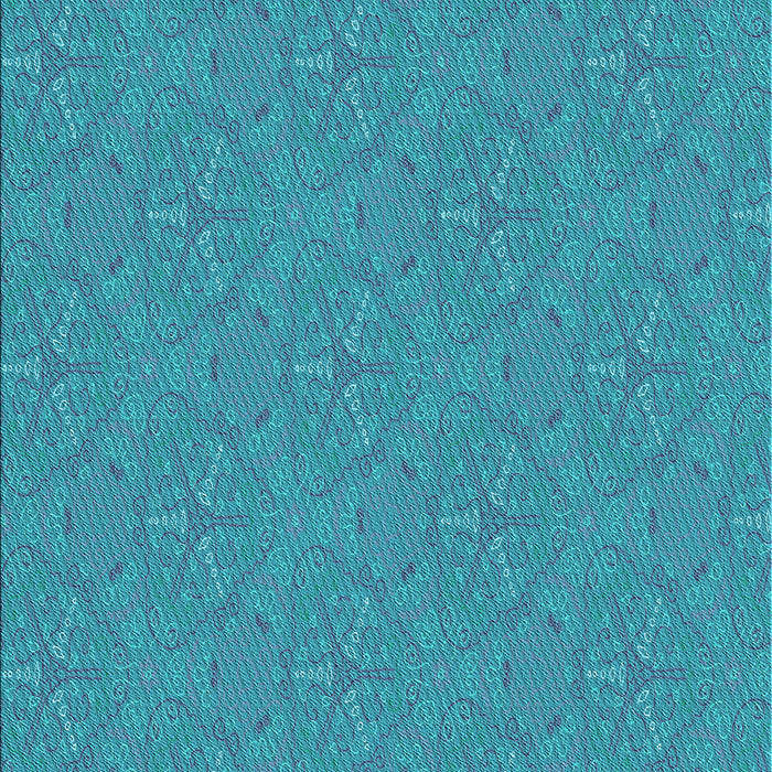 Patterned Bright Turquoise Blue Rug, pat3271lblu