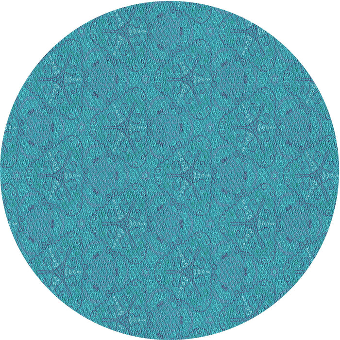 Square Machine Washable Transitional Bright Turquoise Blue Rug in a Living Room, wshpat3271lblu