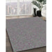 Patterned Dark Gray Novelty Rug in Family Room, pat3271