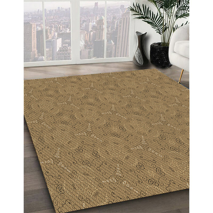 Machine Washable Transitional Saddle Brown Rug in a Family Room, wshpat3272brn