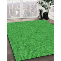 Patterned Lime Green Rug, pat3272grn