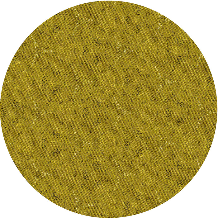 Square Machine Washable Transitional Yellow Rug in a Living Room, wshpat3272yw