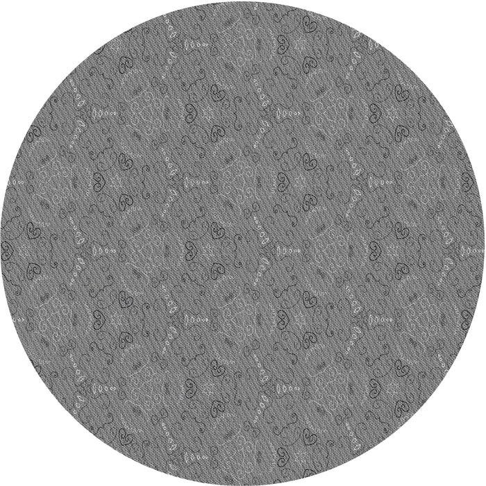 Sideview of Patterned Dark Gray Novelty Rug, pat3272