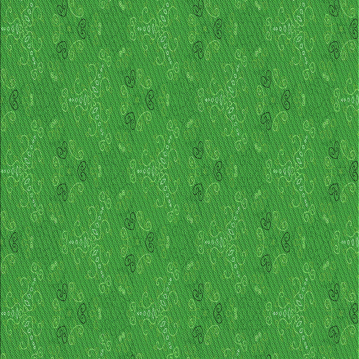 Machine Washable Transitional Green Rug, wshpat3273grn