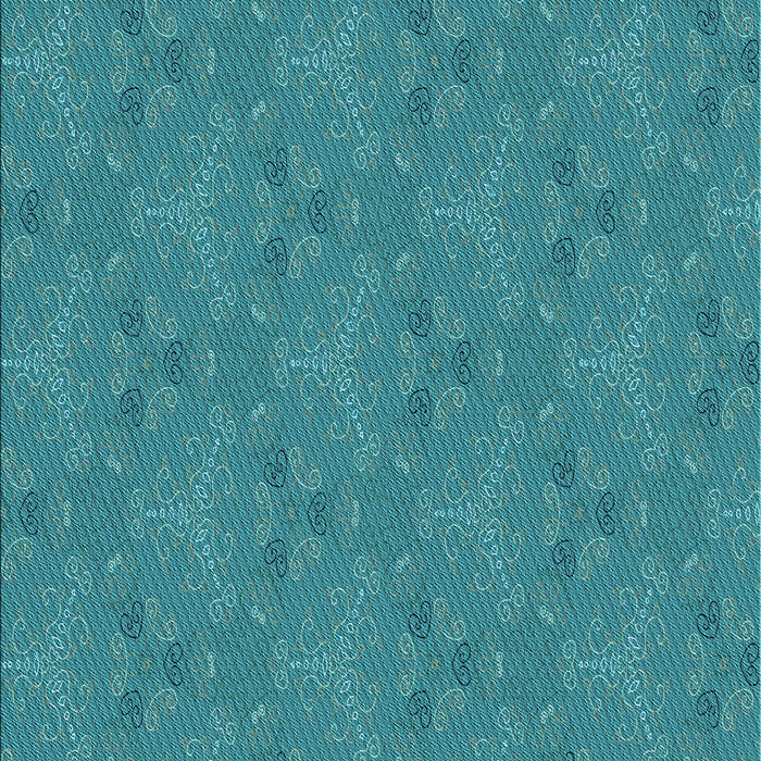 Machine Washable Transitional Dark Cyan Green Rug, wshpat3273lblu
