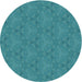 Square Patterned Dark Cyan Green Rug, pat3273lblu