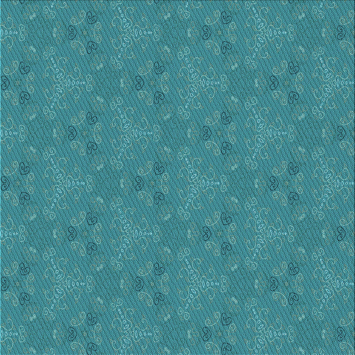 Round Patterned Dark Cyan Green Rug, pat3273lblu