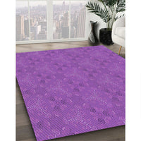 Patterned Dark Orchid Purple Rug, pat3273pur