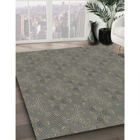 Patterned Charcoal Gray Novelty Rug, pat3273