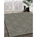 Patterned Charcoal Gray Novelty Rug in Family Room, pat3273