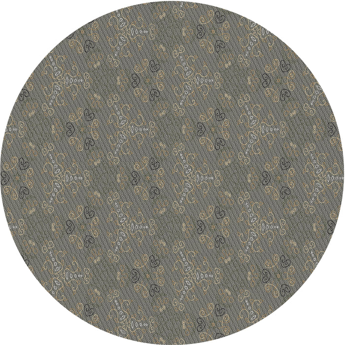 Sideview of Patterned Charcoal Gray Novelty Rug, pat3273