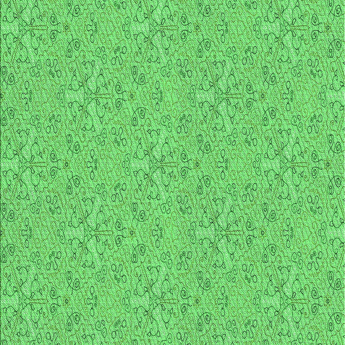 Machine Washable Transitional Neon Green Rug, wshpat3274grn