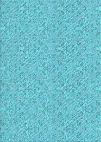 Machine Washable Transitional Dark Turquoise Green Rug, wshpat3274lblu